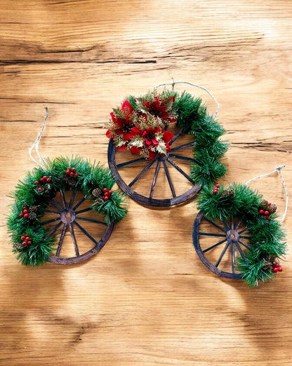 Dekorationsset 3 x Weihnachtskränze "Fröhlicher Stern" - Möglichkeit zur Personalisierung mit Gravur als Geschenk