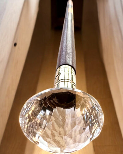 Spazierstock "Diamant in Bronze" - Handgefertigt aus Holz, Gravur möglich