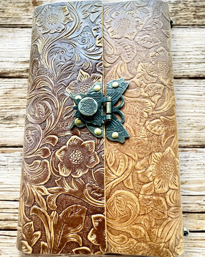 Luxuriöses Retro-Notizbuch mit Ledereinband - "Vintage Elegance", 480 Seiten, personalisierbar mit Gravur