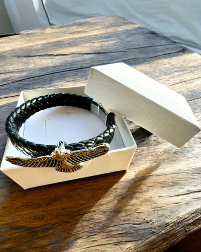 Herrenarmband „SkyRider“ – Lederstil mit Charakter - Personalisierung mit Gravur möglich