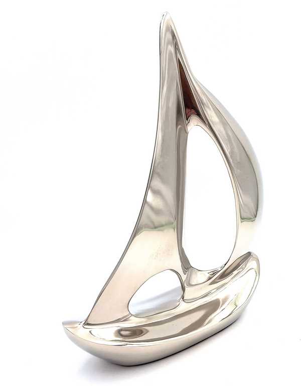 Elegantes Metallmodell einer Yacht, 36 cm, mit personalisierbarer Gravur