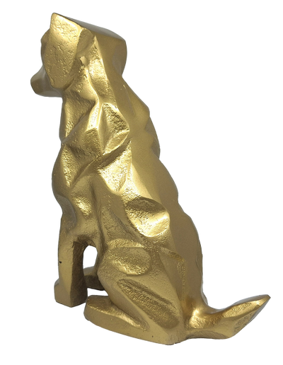 Goldene dekorative Hundefigur DOG2 mit der Möglichkeit einer personalisierten Gravur