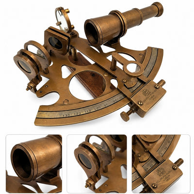 Großer Messing-Sextant mit Gravur-Personalisierung