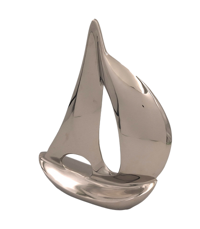 Elegantes Metallmodell einer Yacht, 36 cm, mit personalisierbarer Gravur