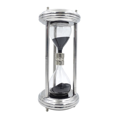 Große silberne Sanduhr 10 min mit Gravurmöglichkeit