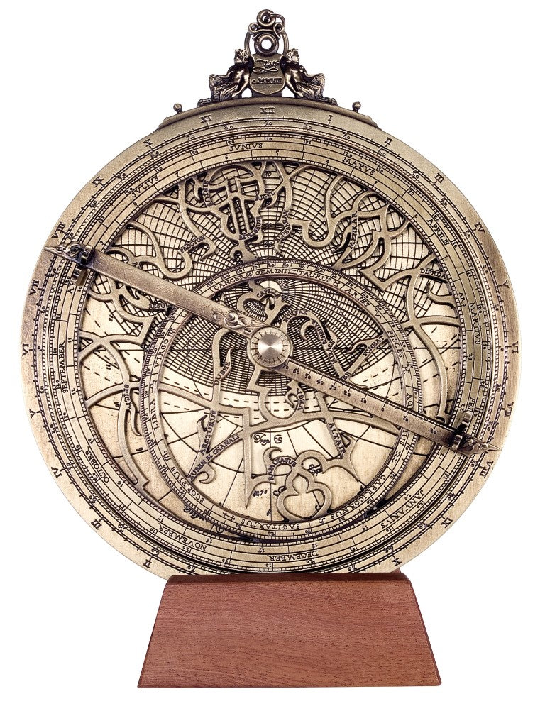 Messing-Astrolabium Rojas H34 mit personalisierbarer Gravur – Durchmesser 20 cm, elegantes Geschenk für jeden Anlass, handgefertigtes Navigations- und astronomisches Gerät im Renaissance-Stil