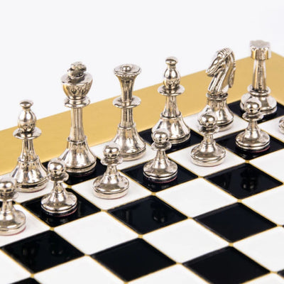 Exklusives Messing-Schachspiel Staunton S32BLA 28x28 cm mit individueller Gravurmöglichkeit  