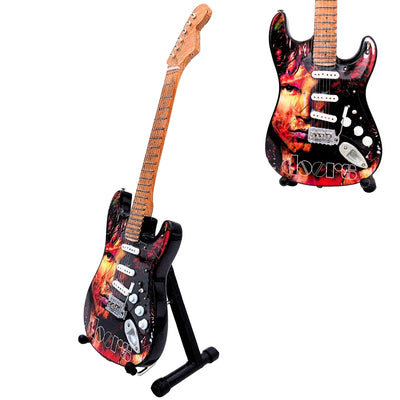 Mini-Gitarre Jim Morrison The Doors – Mahagoniholz – personalisierte Gravur – ideales Geschenk für Musikfans – Höhe 27,5 cm – Sammlerstück und Dekoration  