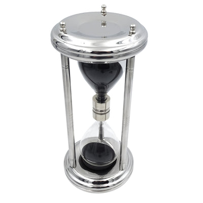 Große silberne Sanduhr 10 min mit Gravurmöglichkeit