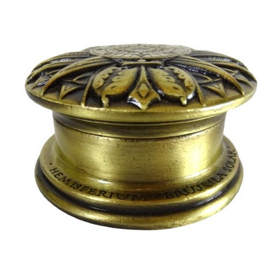 Messing-Renaissance-Sonnenkompass mit Gravur – elegantes Vintage-Geschenk, Höhe 4,5 cm, Durchmesser 8,5 cm