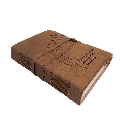 Retro Leder-Notizbuch mit Inschrift, 200 Seiten