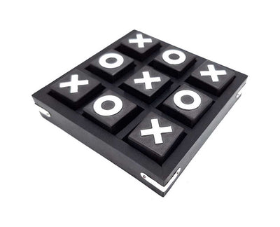 Holz-Tic-Tac-Toe-Spiel, 13 x 13 cm, mit personalisierbarer Gravur