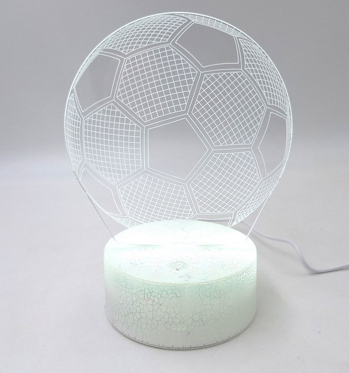 Nachtlampe Fußball mit personalisierbarer Gravur - perfektes Geschenk für Fußballfans - 17 cm Höhe - 3 Farben zur Auswahl - USB- oder 3 AAA-Batterien Betrieb  