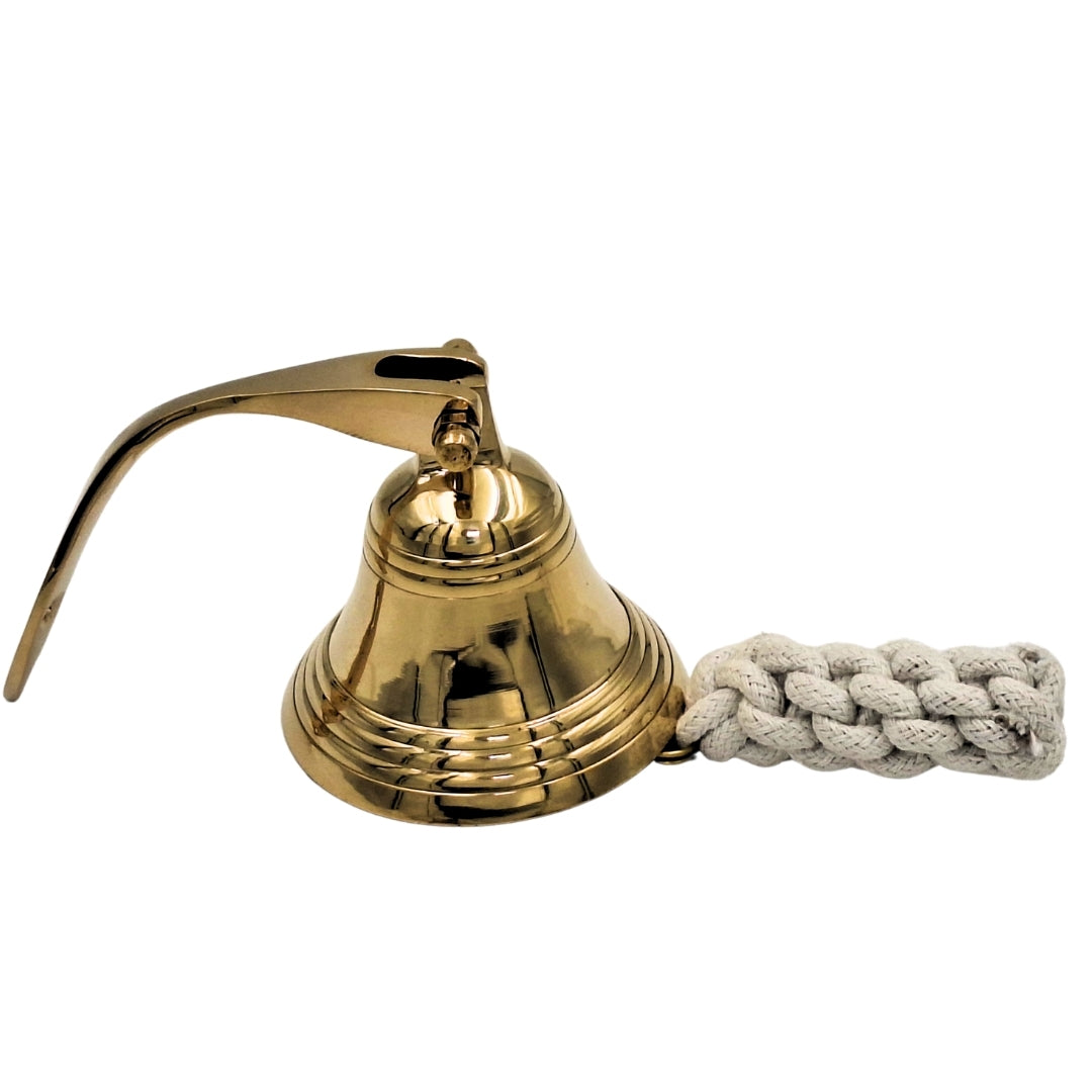 Messing-Schiffsglocke 7,5 cm mit Gravurmöglichkeit – ideales Geschenk im maritimen Stil – goldene Farbe, Retro-Dekoration für Zuhause oder Küche