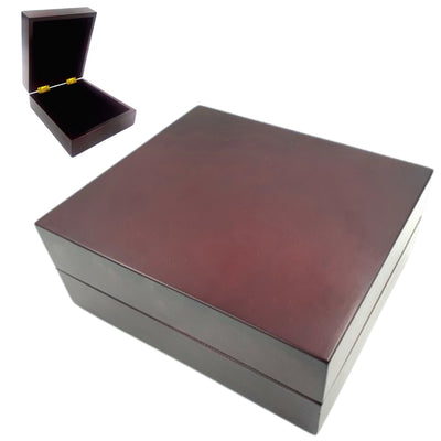 Holz-Geschenkbox 14 x 16 x 6,7 cm in Dunkelkirsch mit Filzeinlage und individueller Gravurmöglichkeit