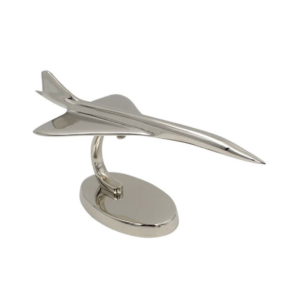 Metallmodell des Flugzeugs Concorde in Silber mit personalisierbarer Gravur