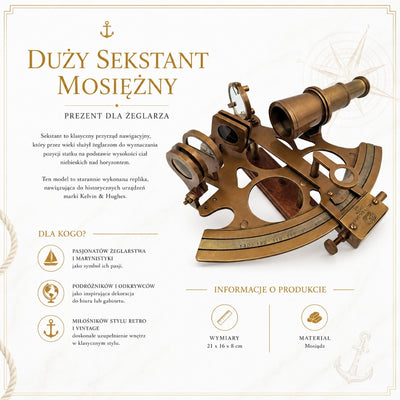 Großer Messing-Sextant mit Gravur-Personalisierung