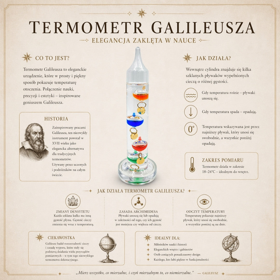 Galilei-Thermometer Galileo mit personalisierter Gravur – elegante Innendekoration in Glasfarbe  