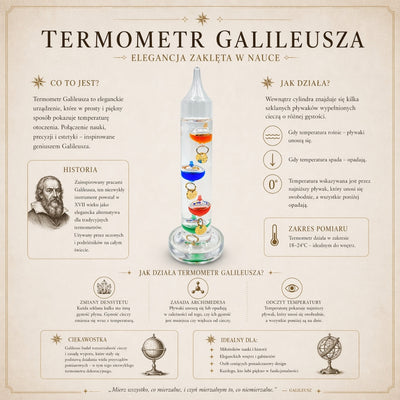 Galilei-Thermometer Galileo mit personalisierter Gravur – elegante Innendekoration in Glasfarbe  
