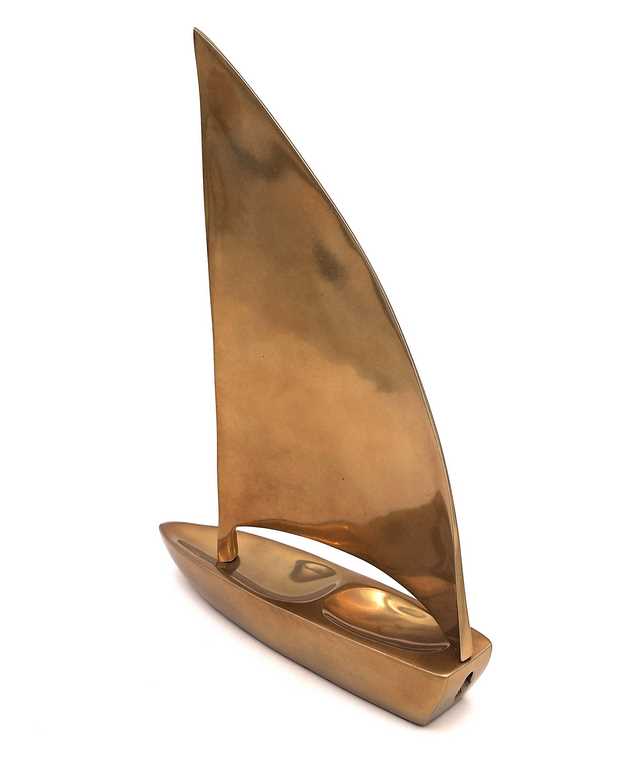 Elegantes Segelboot aus Aluminium 47x38 cm mit personalisierbarer Gravur