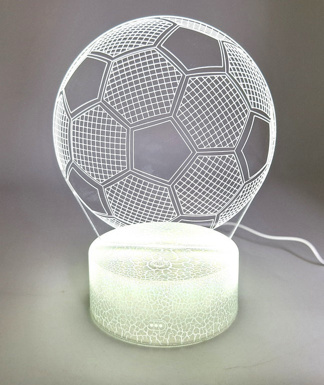 Nachtlampe Fußball mit personalisierbarer Gravur - perfektes Geschenk für Fußballfans - 17 cm Höhe - 3 Farben zur Auswahl - USB- oder 3 AAA-Batterien Betrieb  