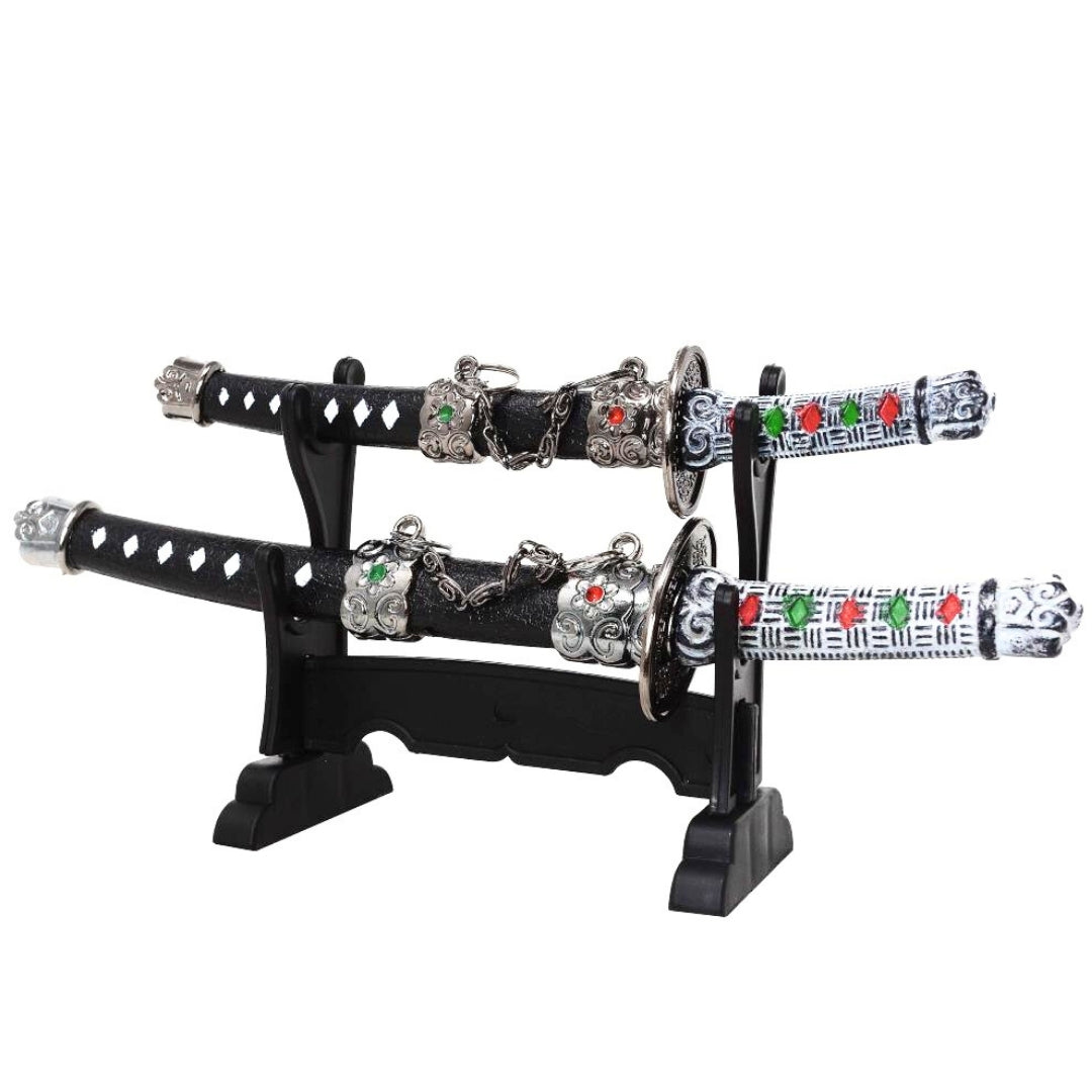 Brieföffner-Set mit Gravur – Brieföffner in Form von Samurai-Katanaschwertern SW-201 – Personalisiertes Geschenk fürs Büro, aus Metall und Kunststoff, Klingenlänge 9,5 cm und 12 cm, elegante Dekoration für Arbeitszimmer oder Homeoffice  