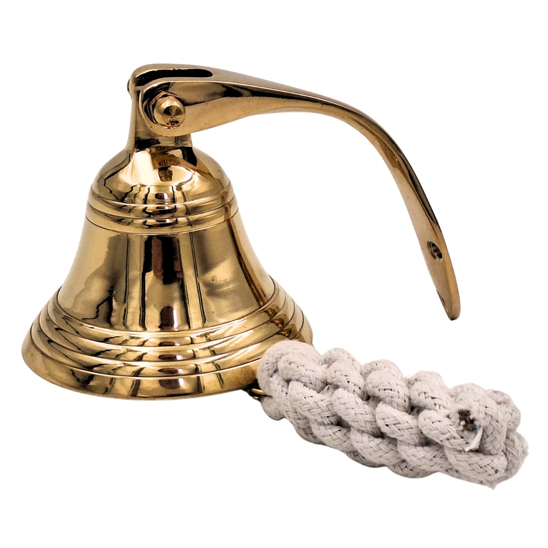 Messing-Schiffsglocke 7,5 cm mit Gravurmöglichkeit – ideales Geschenk im maritimen Stil – goldene Farbe, Retro-Dekoration für Zuhause oder Küche