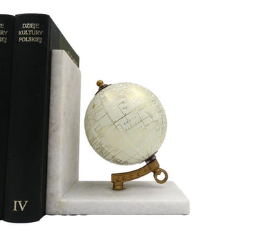 Marmorne Buchstützen Globen GLB-85 mit Gravur