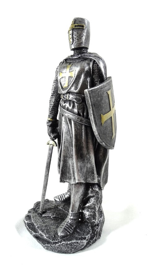 30 cm große Kreuzritterfigur mit Gravur