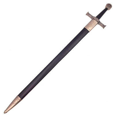 Stahlschwert eines Ritters 84 cm in Scheide - Replik SW-114 mit der Möglichkeit einer personalisierten Gravur