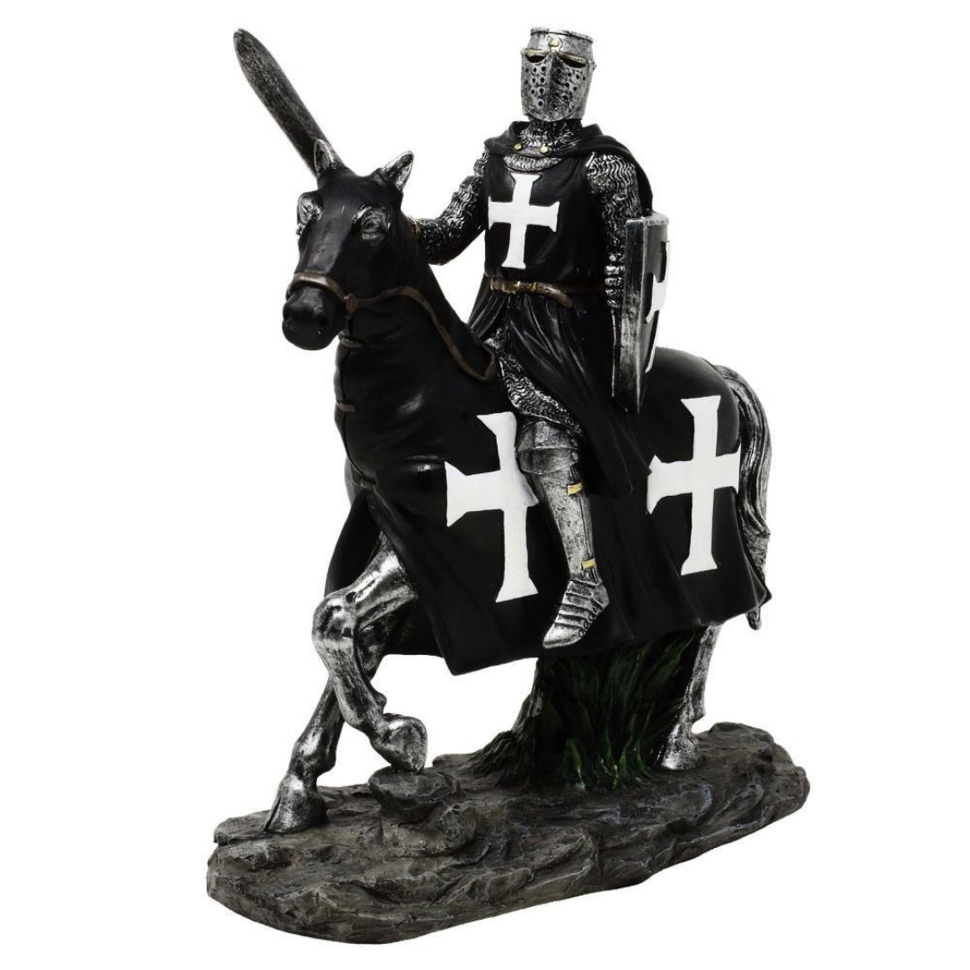 Dekorative Figur Ritter zu Pferd 22 cm mit Gravur-Personalisierung – Elegante Polyresin-Dekoration als Geschenk für Geschichts- und Mittelalterfreunde  