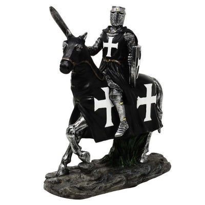 Dekorative Figur Ritter zu Pferd 22 cm mit Gravur-Personalisierung – Elegante Polyresin-Dekoration als Geschenk für Geschichts- und Mittelalterfreunde  