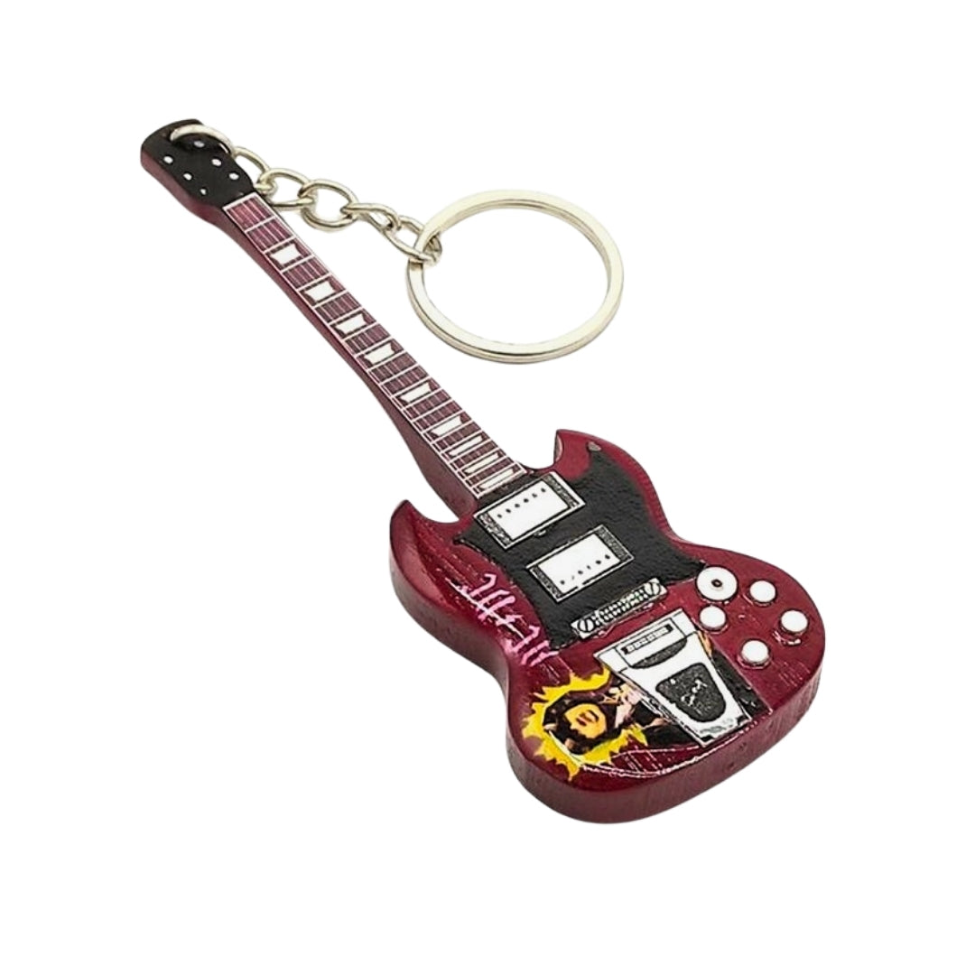 Schlüsselanhänger Gitarre im Stil von AC/DC - Angus Young – Tribute - EGK-0597