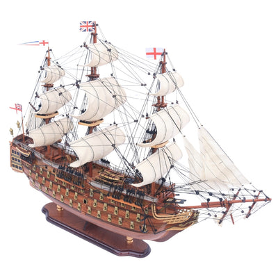Exklusives großes Segelschiffmodell des Kriegsschiffs HMS Prince 94cm mit Möglichkeit zur Personalisierung durch Gravur