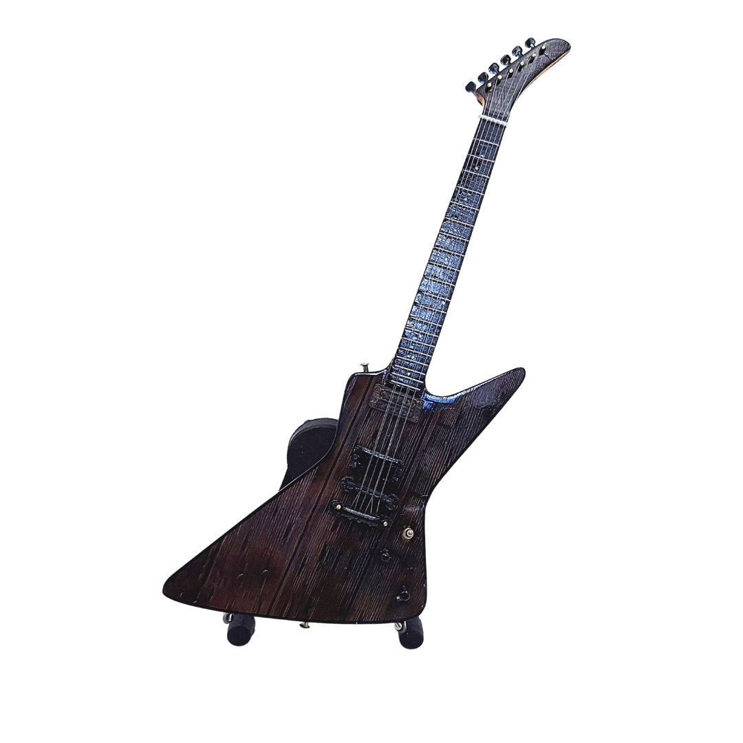 Mini-Gitarre Metallica James Hetfield MGT-8860 mit Gravur – Mahagonidekoration 27,5 cm – Geschenk für Rockfans und Sammler  