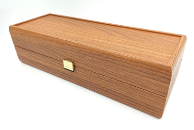 Exklusive Holzkiste für Weinflasche BWXL30 mit Gravur-Personalisierung, Nussbaumfarben, ideal als Geschenk, Maße 35x14x10 cm