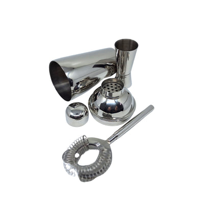 Barkeeper-Set Steel 3-teilig mit Gravur-Personalisierung - Shaker 750 ml, Jigger 15/30 ml, Sieb - elegantes Geschenk für Cocktail-Liebhaber, Edelstahl, silberne Farbe