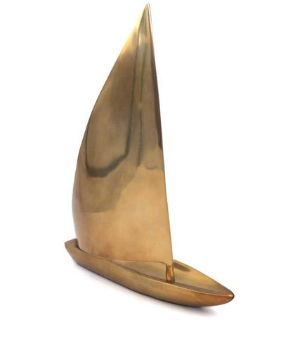Großes Segelbootmodell aus Aluminium 39 x 30 cm mit personalisierbarer Gravur