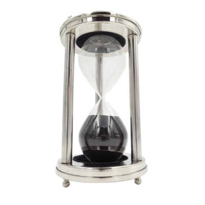 Aluminium-Sanduhr 15 Min mit personalisierbarer Gravur, schwarz, 10,15x10,15x20,25 cm