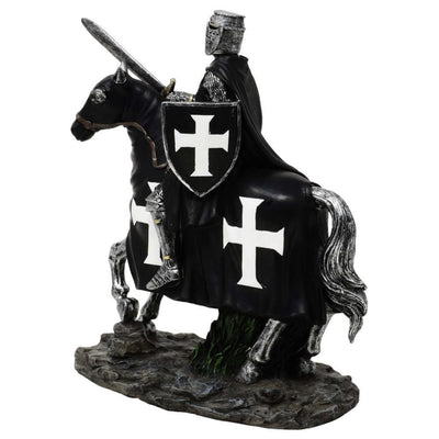 Dekorative Figur Ritter zu Pferd 22 cm mit Gravur-Personalisierung – Elegante Polyresin-Dekoration als Geschenk für Geschichts- und Mittelalterfreunde  