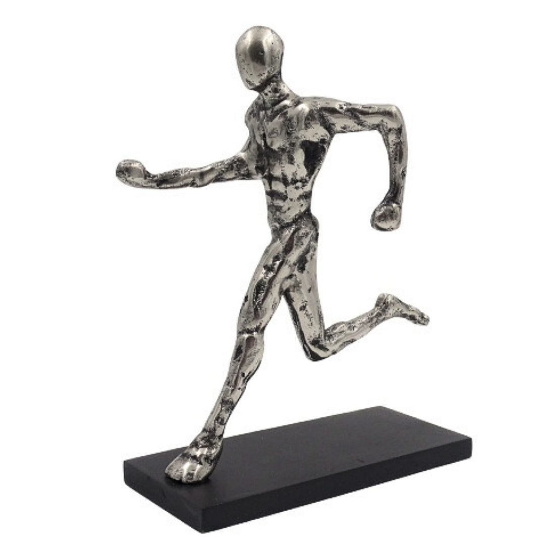 Statuette Läufer, Metallfigur mit Gravur