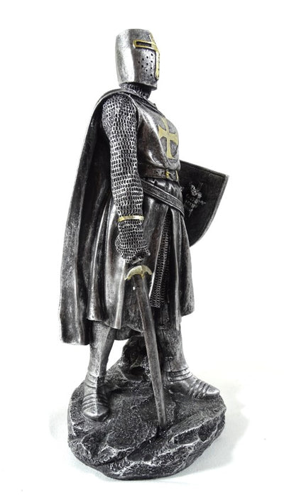 30 cm große Kreuzritterfigur mit Gravur