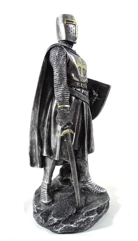 30 cm große Kreuzritterfigur mit Gravur