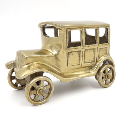 Metallmodell des Retro-Autos BMW Dixi in antikem Messing mit Gravurmöglichkeit