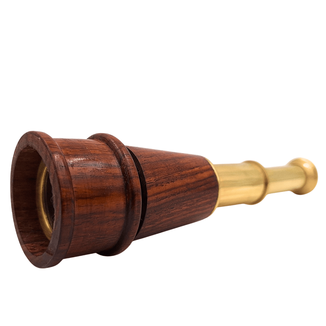 Messing-Holz-Lunette mit Personalisierung und Gravur auf elegantem Holzsockel