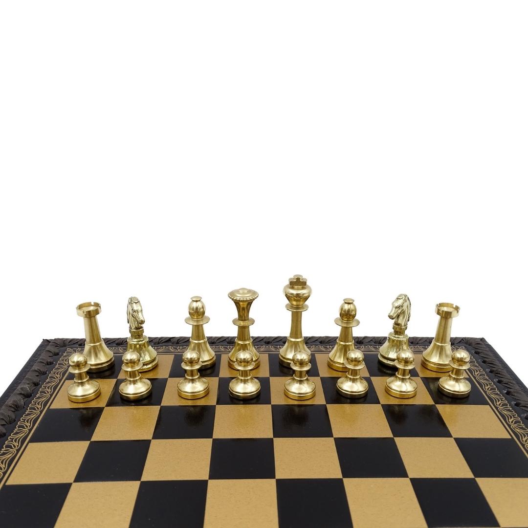 Exklusive Messing-Schachfiguren Italfama 28x28 cm mit personalisierter Gravur