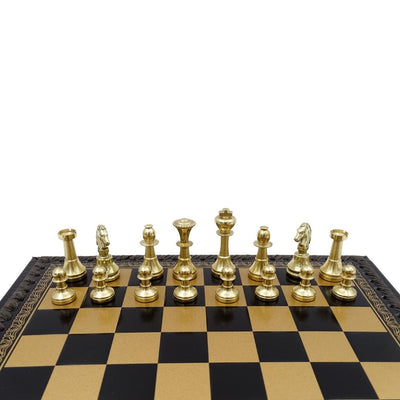 Exklusive Messing-Schachfiguren Italfama 28x28 cm mit personalisierter Gravur