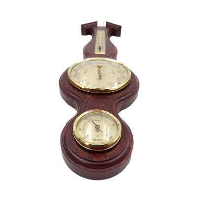 Wetterstation Fischer 6690-22 mit Barometer, Thermometer und Hygrometer in mahagonifarbener Holzfassung