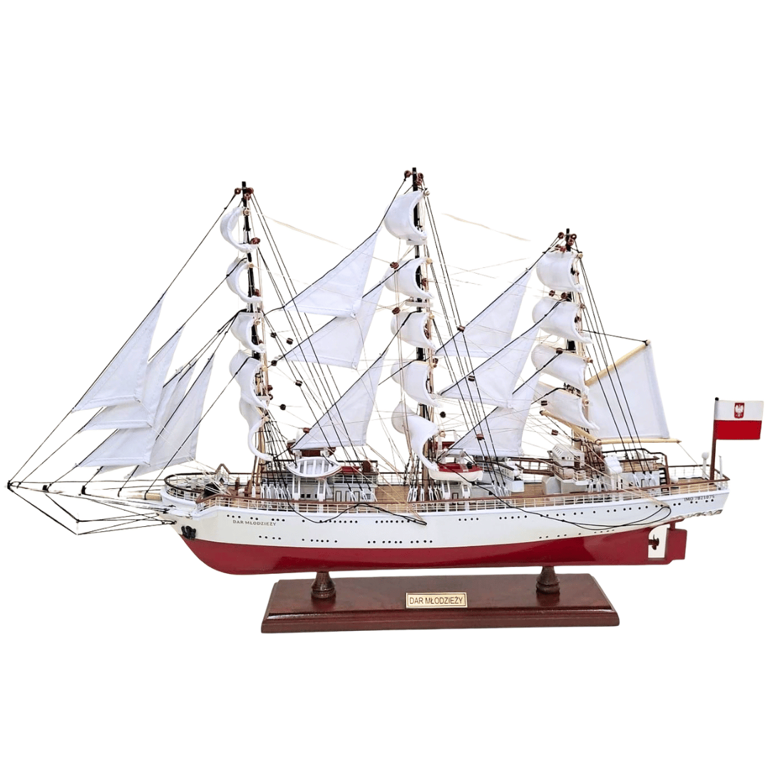 Exklusives Segelschiffmodell des Schiffs Dar Młodzieży XXL 71 cm, Möglichkeit zur Personalisierung durch Gravur