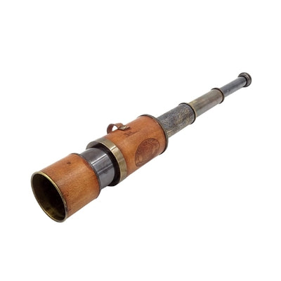 Retro-Messingfernrohr mit Lederband NC1596 mit personalisierbarer Gravur